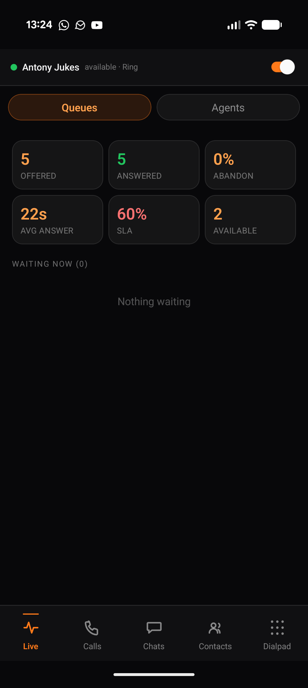 SUMA mobile app — live queue